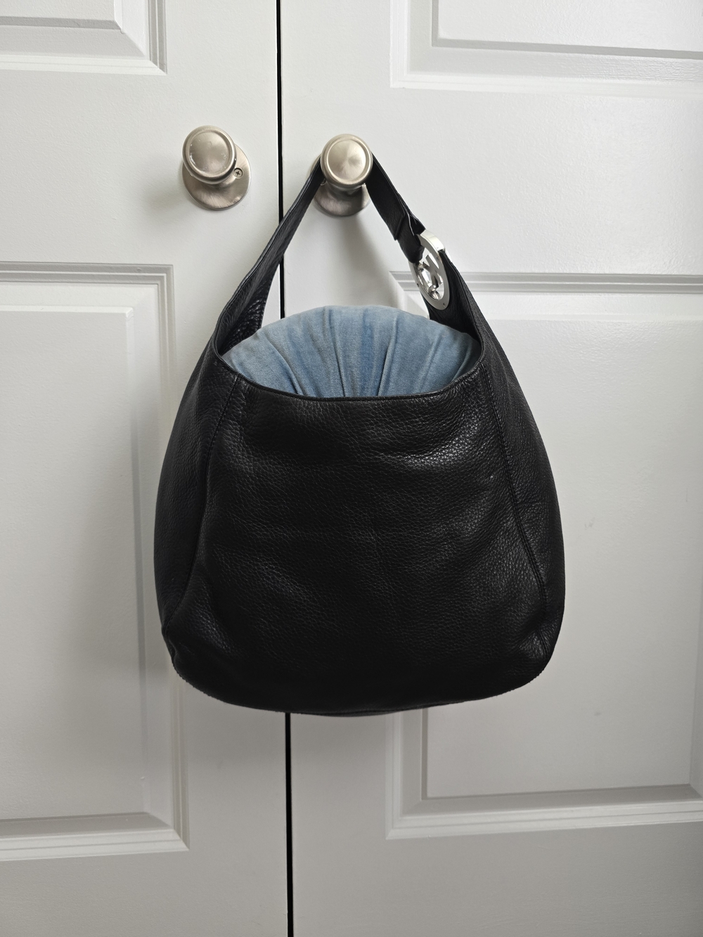 Michael Kors Black Leather Hobo Bag